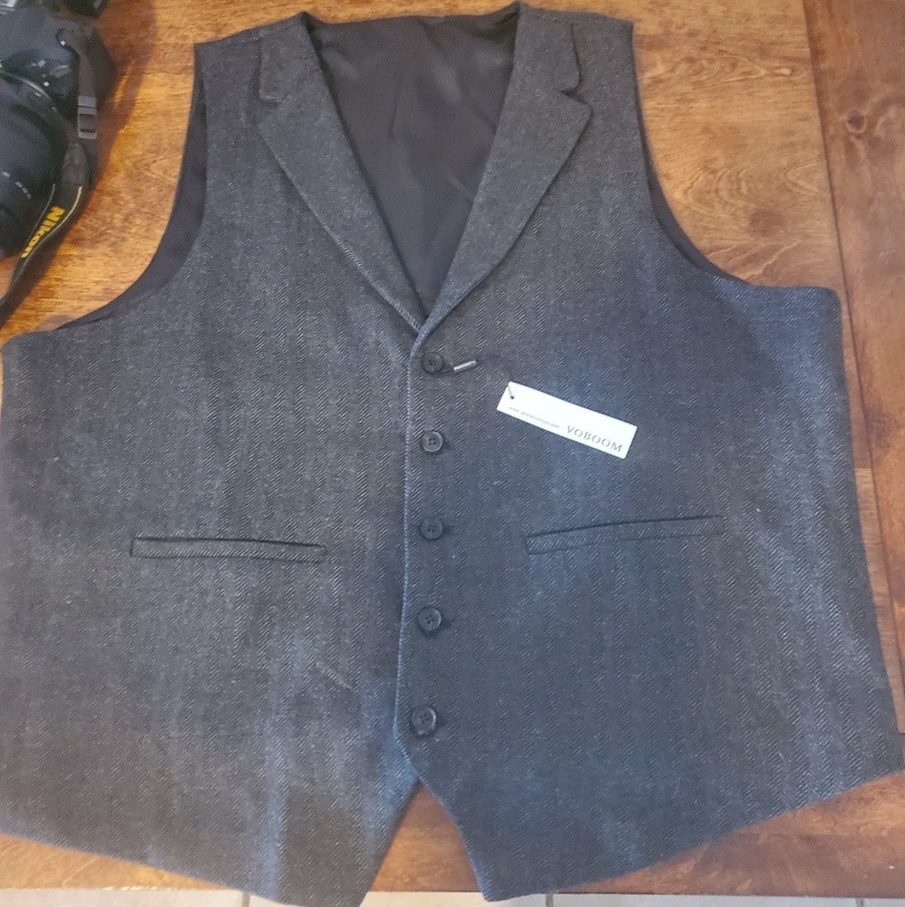 Mens herringbone tweed vest